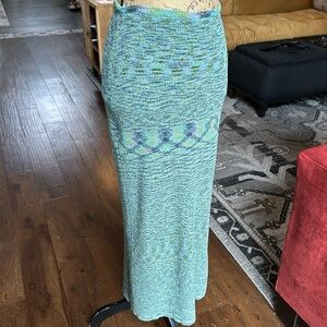 🩵💙🩵Barbara Lesser blue knit stretch maxi pencil skirt small